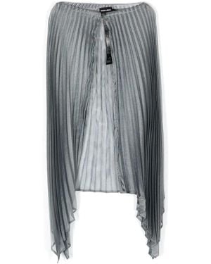 Giorgio Armani Fully-Pleated Button Cape - Blue