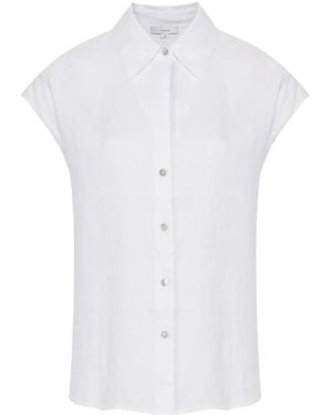 Vince Short-Sleeve Linen Shirt - White