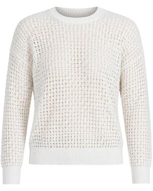 Eleventy Open-Knit Crew-Neck Jumper - White