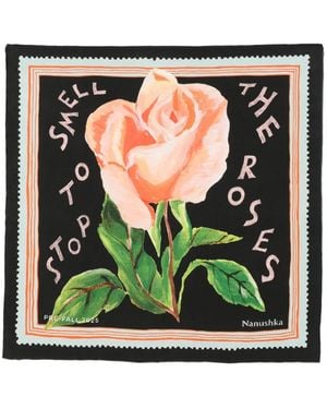 Nanushka Zijden Sjaal - Groen