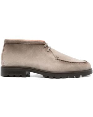 Santoni レースアップ スエードブーツ - ブラウン