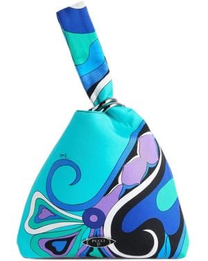 PUCCI Pucci Orchidee Small Printed Tote Bag - Blue