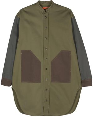 Colville Colour-Block Cotton Shirt - Green