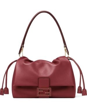 Fendi Medium Mamma Baguette Ff-Buckle Tote Bag - Red