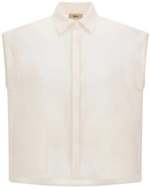 Herno Sleeveless Boxy-Fit Shirt - White