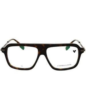Canada Goose Tortoiseshell-Effect Rectangle-Frame Glasses - Black