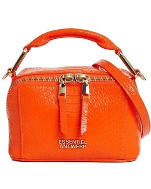 Essentiel Antwerp Tote Bag mit Reißverschluss in Kroko-Optik - Orange