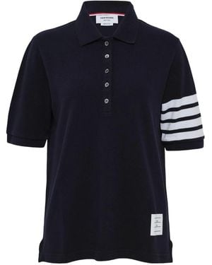 Thom Browne Polo À Détail 4 Bandes Signature - Bleu