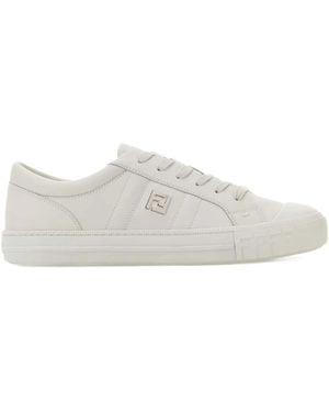 Fendi Leather Logo Trainers - White