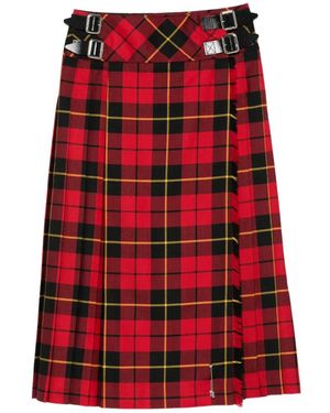 Le Kilt Buckle Tartan Skirt - Red