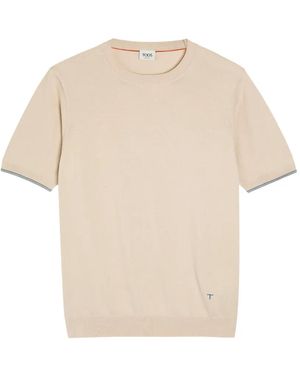 Tod's Cotton Fine-Knit Top - Natural