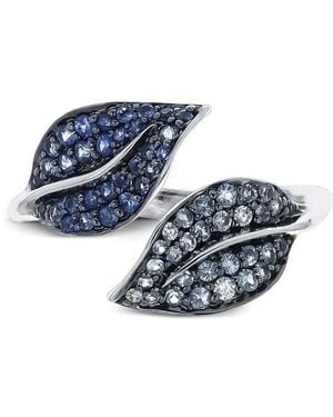 Stefere 18Kt Garden Weißgoldring Mit Saphir Und Diamant - Blau