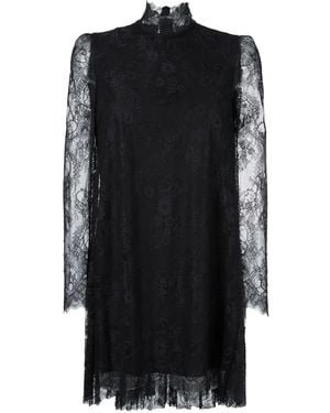 Philosophy Di Lorenzo Serafini Lace Overlay Pleated Back Dress - Black