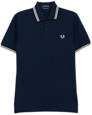 Fred Perry Poloshirt Mit Streifendetails - Blau