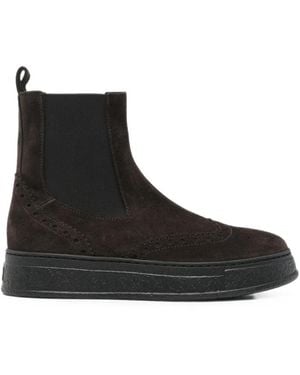 Agl Attilio Giusti Leombruni Bottines Chelsea À Détails Façon Richelieu - Black