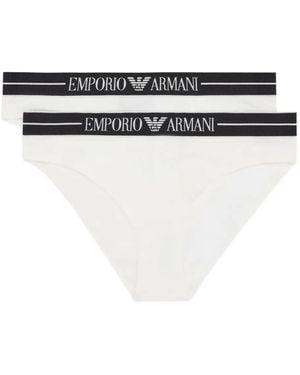 Emporio Armani ロゴバンド ブリーフ - ホワイト