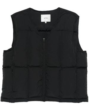 Arte' Gilet À Col V - Black