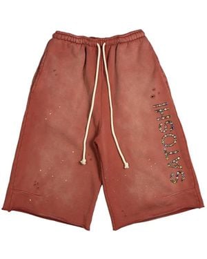 Satoshi Nakamoto Drifter Crystal-Embellished Shorts - Red