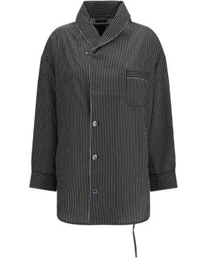 R13 Stripe-Pattern Shirt - Grey