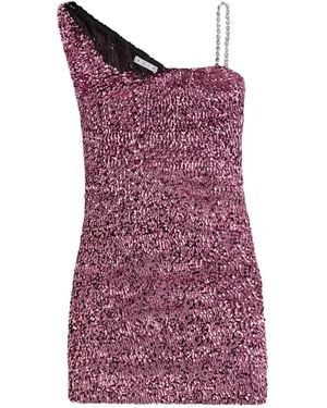 Area Crystal-Strap Sequin Mini Dress - Purple