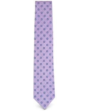 Brioni Geometric-Print Tie - Purple
