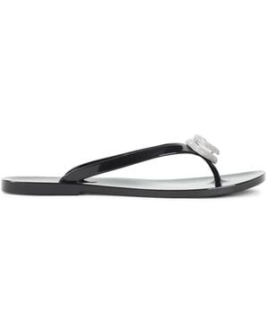 Mach & Mach Crystal-Embellished Sandals - White