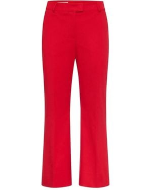 Maison Common Pressed-Crease Pants - Red