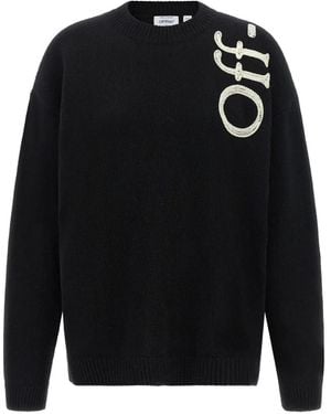 Off-White c/o Virgil Abloh Vertical Bookish Embroidered Jumper - Black