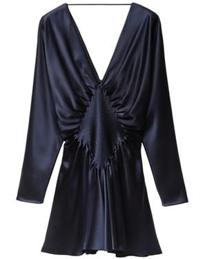 Versace Silk-Satin Mini Dress - Blue