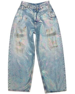 Acne Studios Vaqueros anchos con efecto manchado - Azul