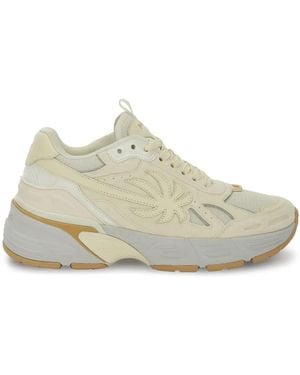 Palm Angels The Palm Runner Leather Trainers - White