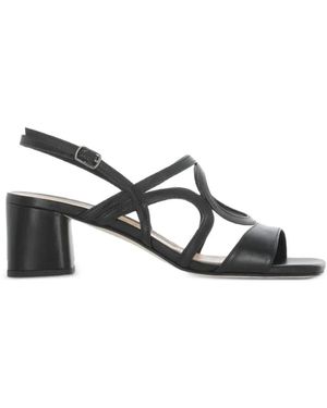 Julie Dee Leather Heeled Sandals - White