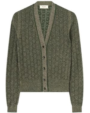 RETORI Jacquard-Knit Cardigan - Green
