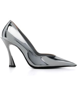 Mugler 95Mm Classic Fang Pumps - Metallic