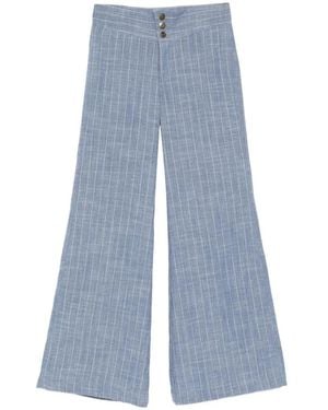 BLAKLACE Button Checked Trousers - Blue