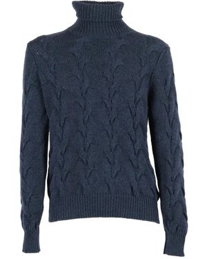 FILIPPO DE LAURENTIIS Pull En Maille Torsadée À Col Roulé - Blue