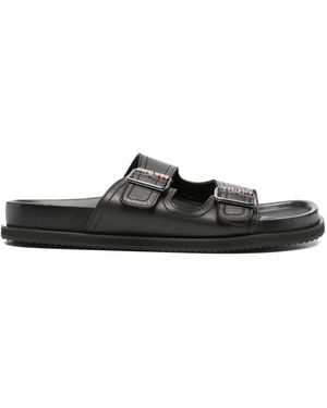 Paul Smith Logo-Stripes Buckle-Strap Sandals - Black
