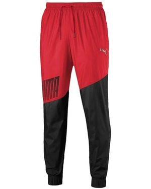 PUMA Colourblock Track Trousers - Red