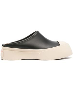 Marni Mary Jane Leather Mules - Black