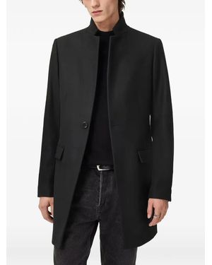 AllSaints Haydon High-Neck Single-Breasted Coat - Black