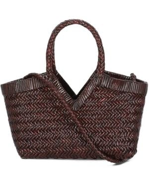 Bully Braided Leather Shoulder Bag - Brown