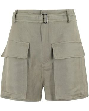 Tela Belted Waist Shorts - Grey