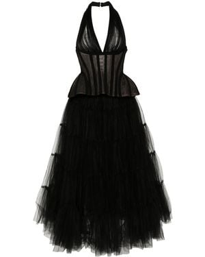 Ana Radu Tiered Maxi Dress - Black