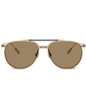 Brunello Cucinelli Pilot-Frame Sunglasses - Natural