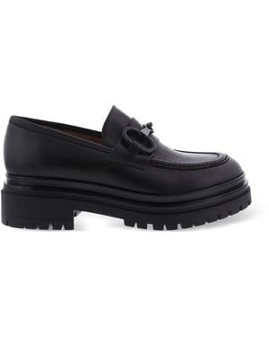 Paris Punk Mocasines Con Suela Gruesa - Negro
