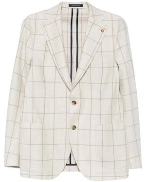 Sartoria Latorre Check-Pattern Wool Blazer - White