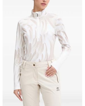 Bogner Top Gelia Con Estampado Abstracto Y Media Cremallera - Blanco