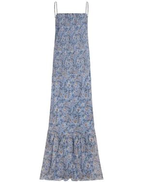 Veronica Beard Clem Smocked Dress - Blue