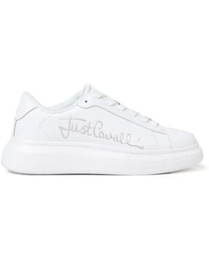 Just Cavalli Logo-Lettering Sneakers - White