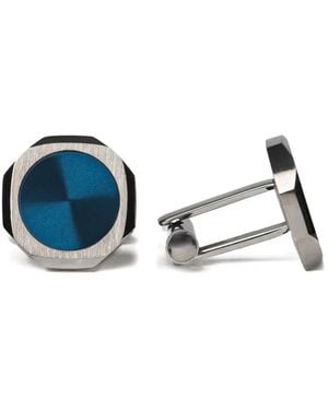 D1 Milano Octagonal Sunray-Dial Cufflinks - Blue